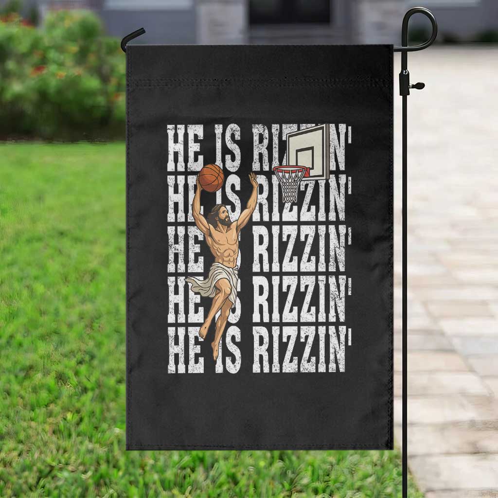 Christian Basketball Lover Garden Flag He Is Rizzin Funny Gift TS12 Print Your Wear