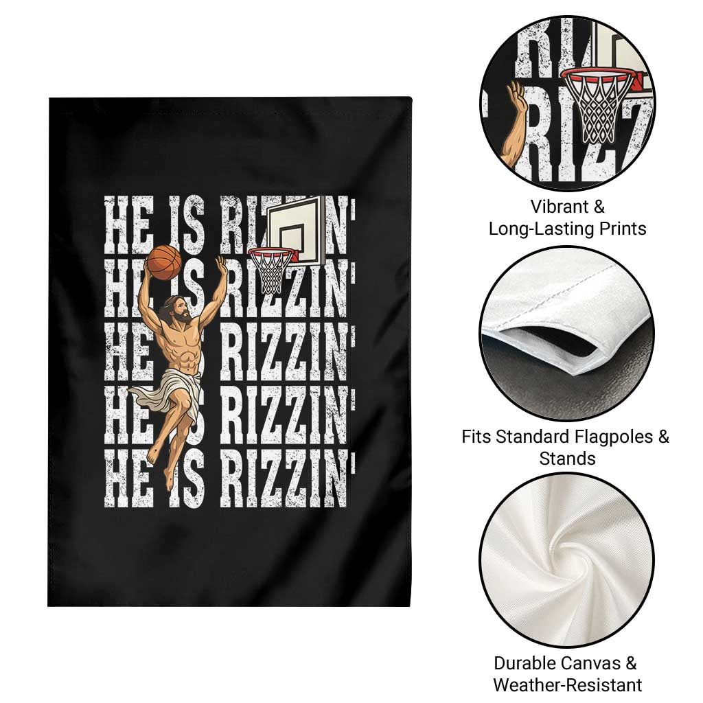 Christian Basketball Lover Garden Flag He Is Rizzin Funny Gift TS12 Print Your Wear