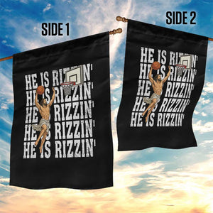 Christian Basketball Lover Garden Flag He Is Rizzin Funny Gift TS12 Print Your Wear