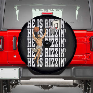 Christian Basketball Lover Spare Tire Cover He Is Rizzin Funny Gift TS12 Black Print Your Wear