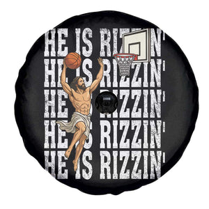 Christian Basketball Lover Spare Tire Cover He Is Rizzin Funny Gift TS12 Print Your Wear