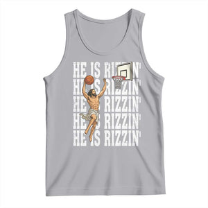 Christian Basketball Lover Tank Top He Is Rizzin Funny Gift TS12 Athletic Heather Print Your Wear
