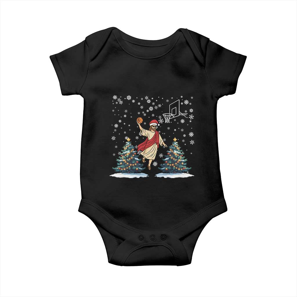 He Is Rizzin Baby Onesie Funny Christmas Slam Dunk Basketball Gift TS12 Black Print Your Wear