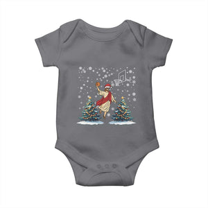 He Is Rizzin Baby Onesie Funny Christmas Slam Dunk Basketball Gift TS12 Charcoal Print Your Wear