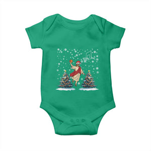 He Is Rizzin Baby Onesie Funny Christmas Slam Dunk Basketball Gift TS12 Irish Green Print Your Wear