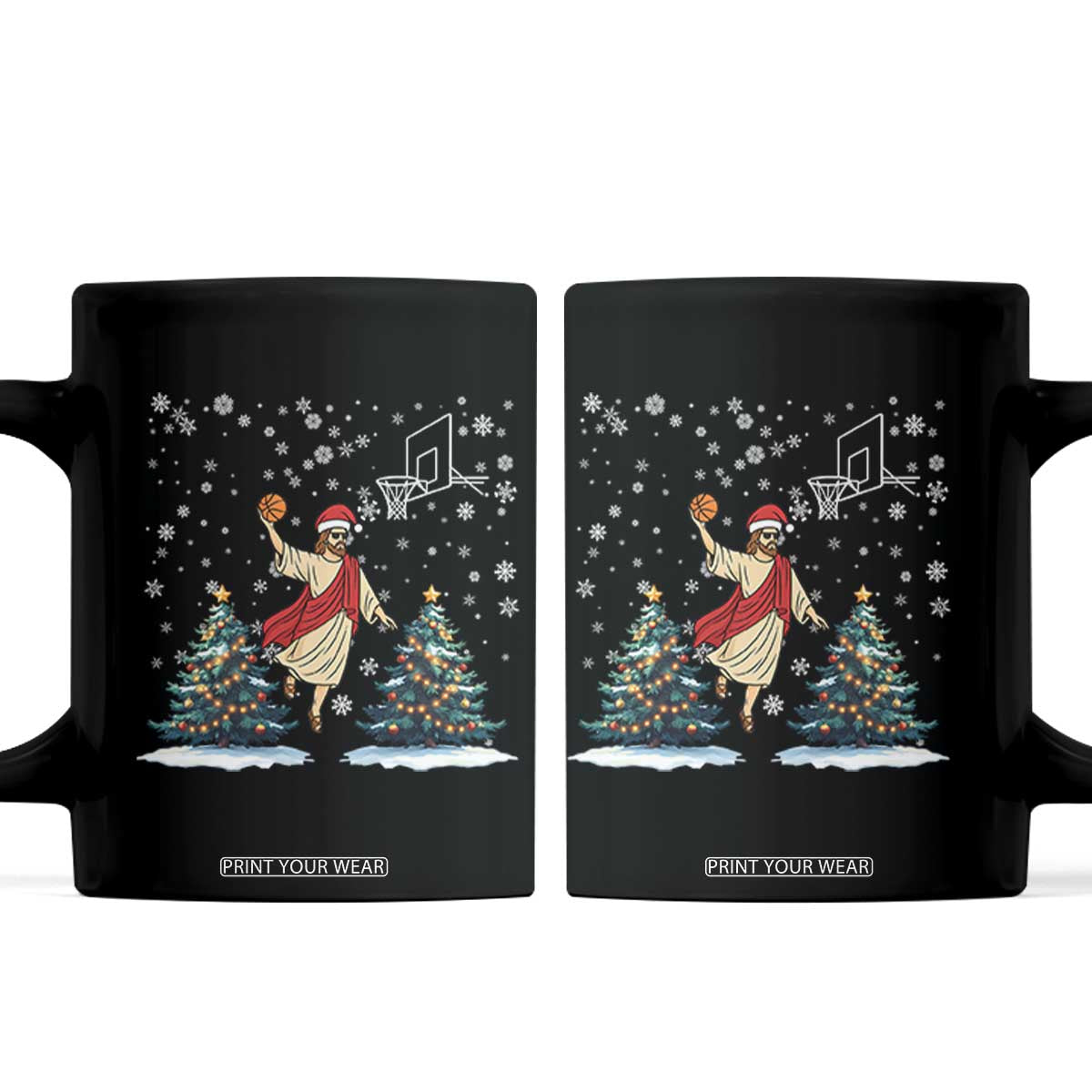 He Is Rizzin Coffee Mug Funny Christmas Slam Dunk Basketball Gift TS12 Black Print Your Wear