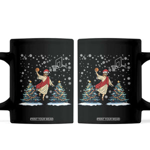 He Is Rizzin Coffee Mug Funny Christmas Slam Dunk Basketball Gift TS12 Black Print Your Wear