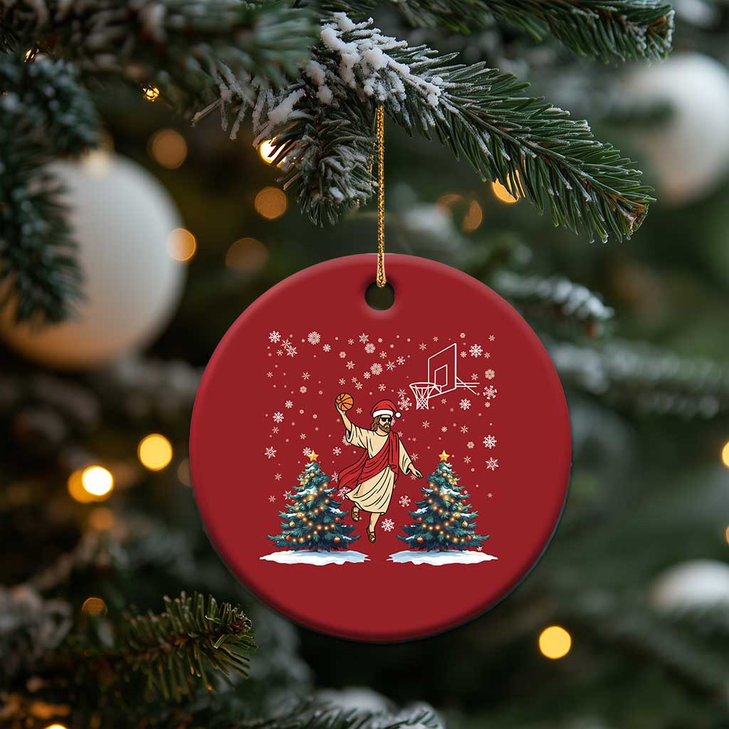 He Is Rizzin Christmas Ornament Funny Xmas Slam Dunk Basketball Gift TS12 Print Your Wear