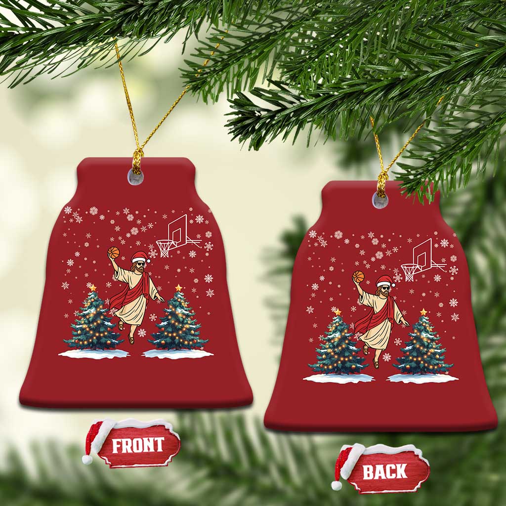 He Is Rizzin Christmas Ornament Funny Xmas Slam Dunk Basketball Gift TS12 Bell Flake Red Print Your Wear