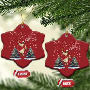 He Is Rizzin Christmas Ornament Funny Xmas Slam Dunk Basketball Gift TS12 Snow Flake Red Print Your Wear