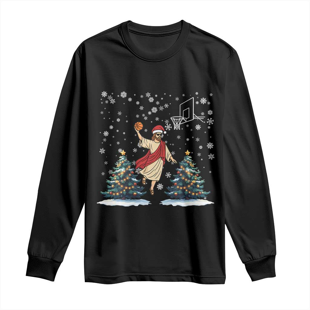 He Is Rizzin Long Sleeve Shirt Funny Christmas Slam Dunk Basketball Gift TS12 Black Print Your Wear