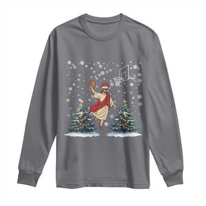 He Is Rizzin Long Sleeve Shirt Funny Christmas Slam Dunk Basketball Gift TS12 Charcoal Print Your Wear