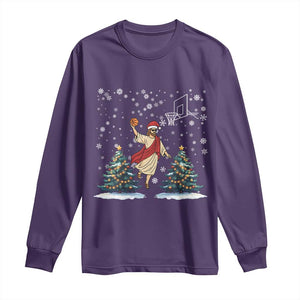 He Is Rizzin Long Sleeve Shirt Funny Christmas Slam Dunk Basketball Gift TS12 Purple Print Your Wear
