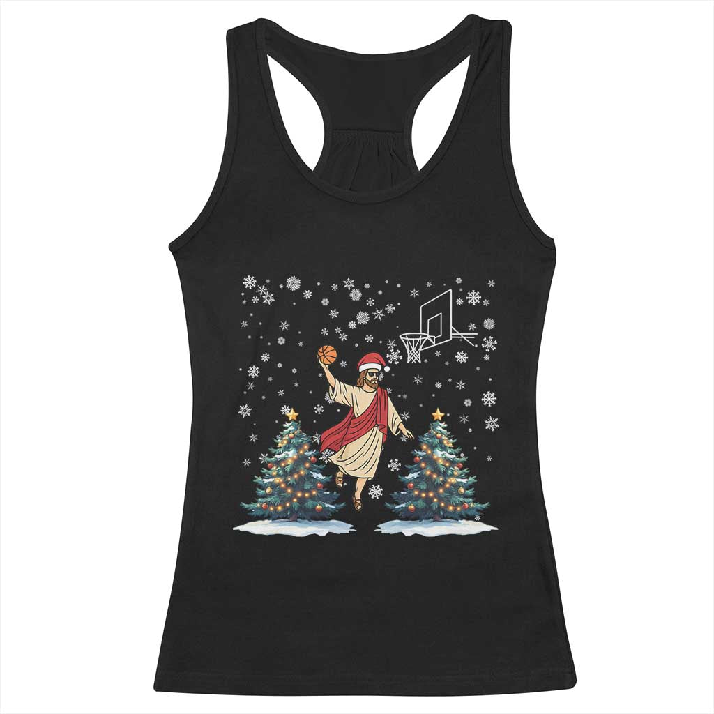 He Is Rizzin Racerback Tank Top Funny Christmas Slam Dunk Basketball Gift TS12 Black Print Your Wear