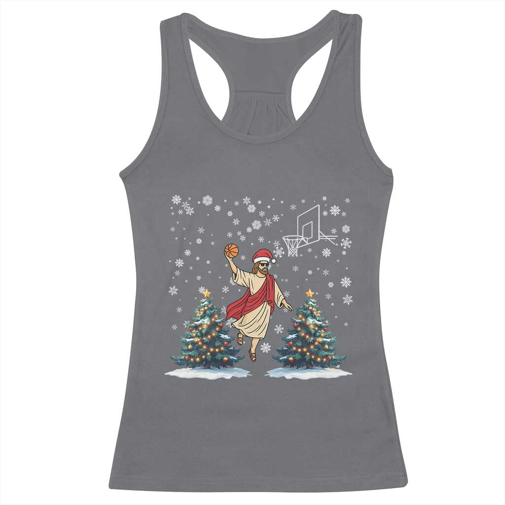 He Is Rizzin Racerback Tank Top Funny Christmas Slam Dunk Basketball Gift TS12 Charcoal Print Your Wear