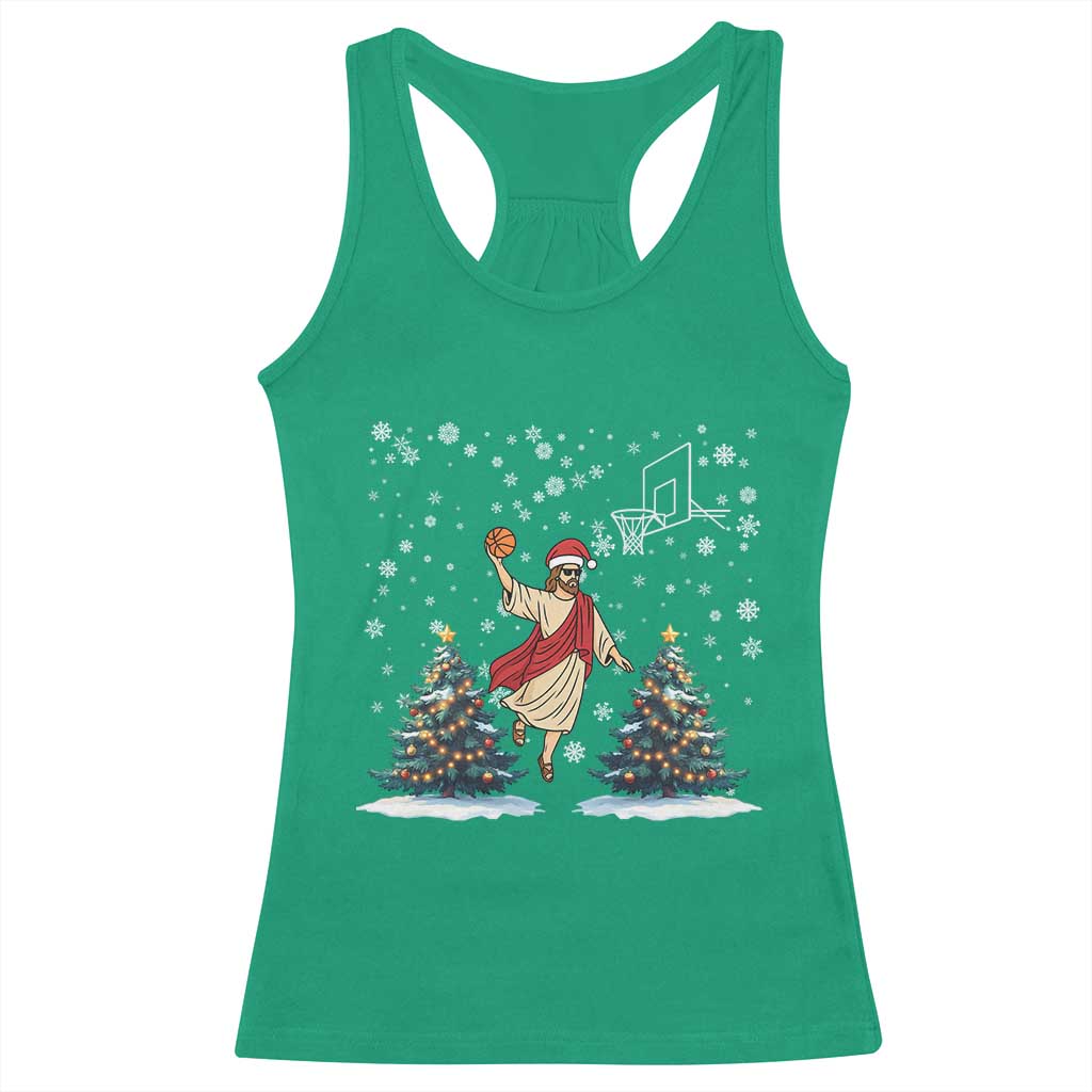 He Is Rizzin Racerback Tank Top Funny Christmas Slam Dunk Basketball Gift TS12 Irish Green Print Your Wear