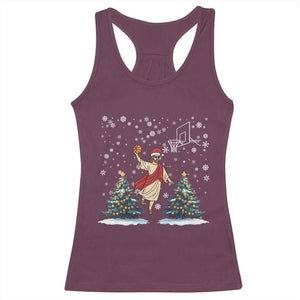 He Is Rizzin Racerback Tank Top Funny Christmas Slam Dunk Basketball Gift TS12 Maroon Print Your Wear