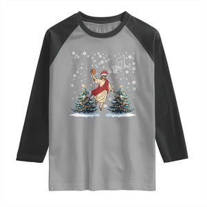He Is Rizzin Raglan Shirt Funny Christmas Slam Dunk Basketball Gift TS12 Sport Gray Black Print Your Wear