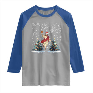 He Is Rizzin Raglan Shirt Funny Christmas Slam Dunk Basketball Gift TS12 Sport Gray Royal Print Your Wear