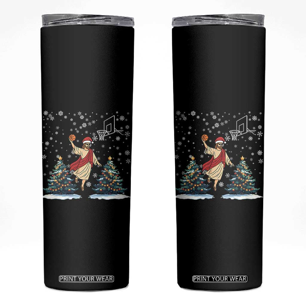 He Is Rizzin Skinny Tumbler Funny Christmas Slam Dunk Basketball Gift TS12 Black Print Your Wear