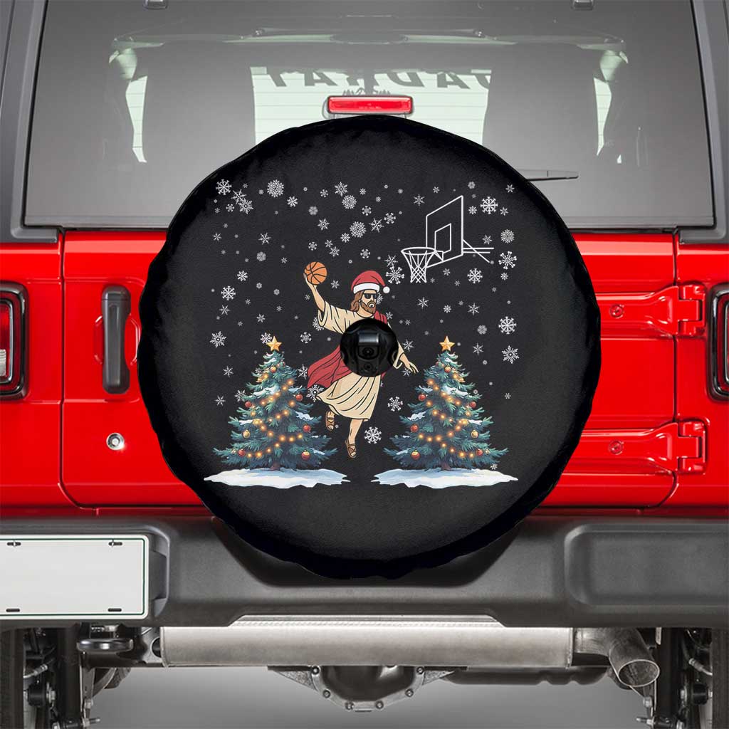He Is Rizzin Spare Tire Cover Funny Christmas Slam Dunk Basketball Gift TS12 Black Print Your Wear