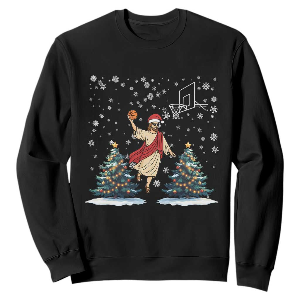 He Is Rizzin Sweatshirt Funny Christmas Slam Dunk Basketball Gift TS12 Black Print Your Wear