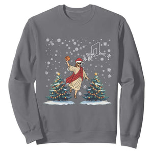 He Is Rizzin Sweatshirt Funny Christmas Slam Dunk Basketball Gift TS12 Charcoal Print Your Wear