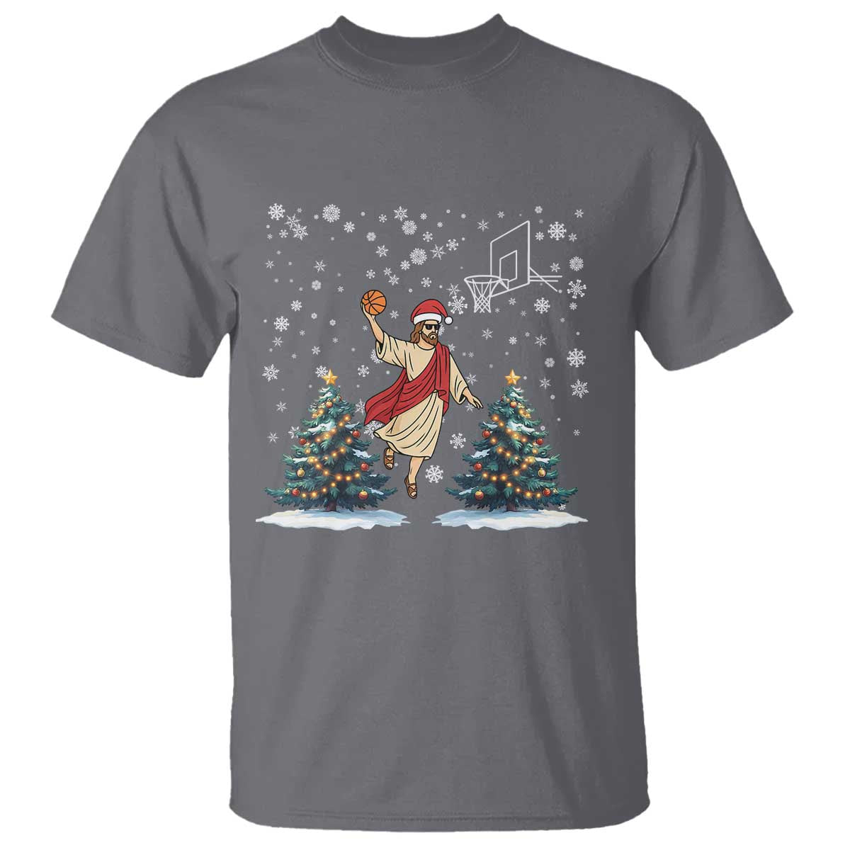 He Is Rizzin T Shirt Funny Christmas Slam Dunk Basketball Gift TS12 Charcoal Print Your Wear