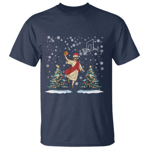 He Is Rizzin T Shirt Funny Christmas Slam Dunk Basketball Gift TS12 Navy Print Your Wear