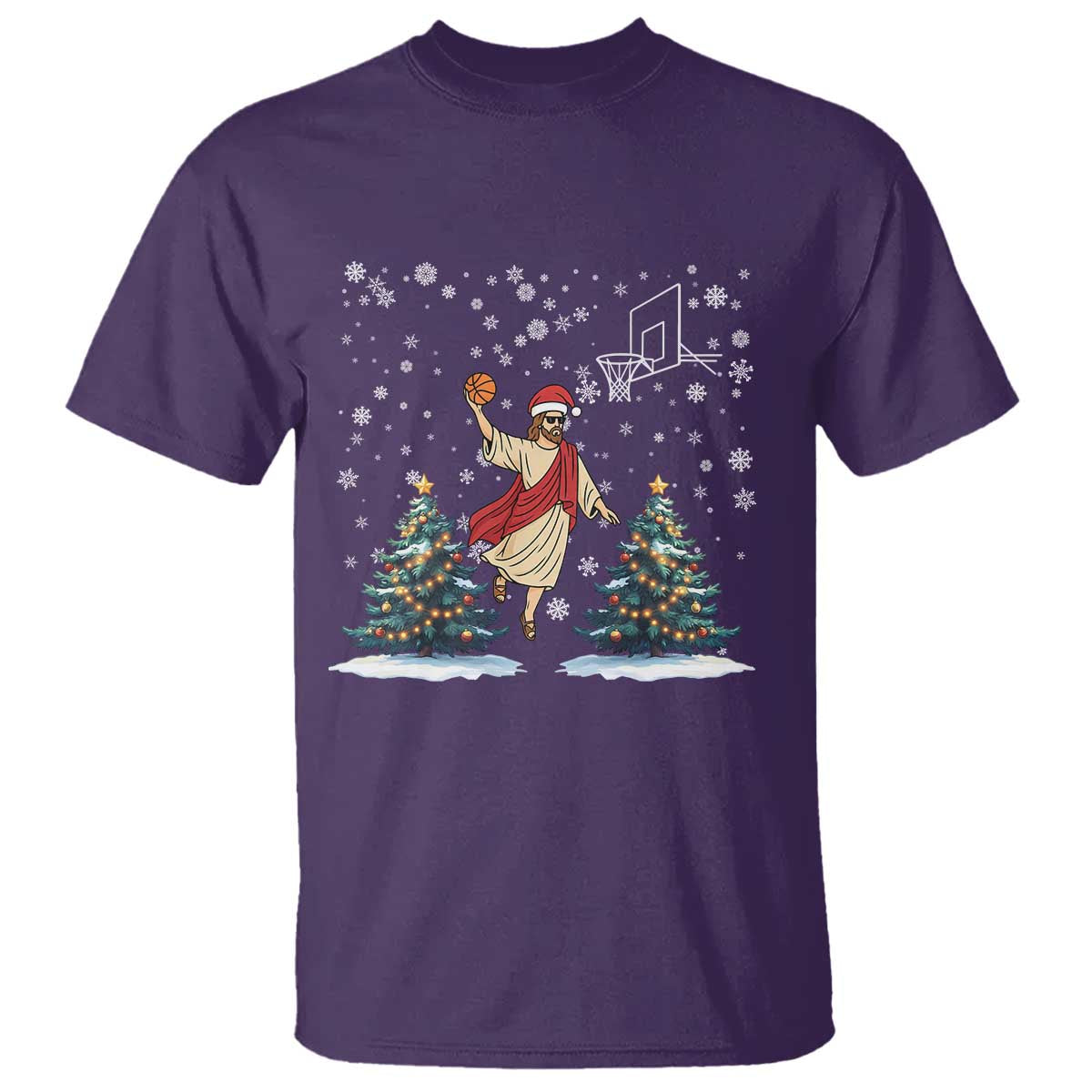 He Is Rizzin T Shirt Funny Christmas Slam Dunk Basketball Gift TS12 Purple Print Your Wear