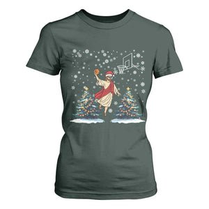 He Is Rizzin T Shirt For Women Funny Christmas Slam Dunk Basketball Gift TS12 Dark Forest Green Print Your Wear