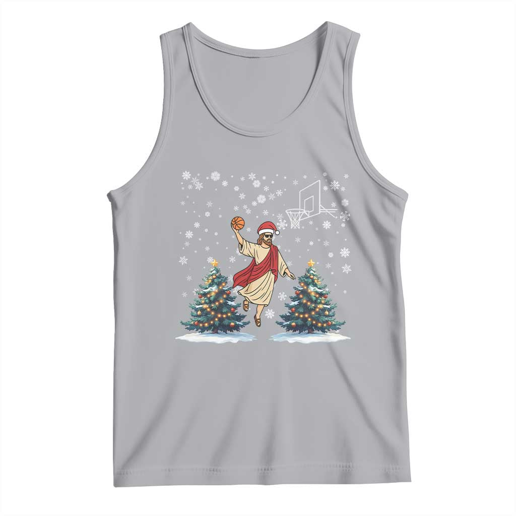 He Is Rizzin Tank Top Funny Christmas Slam Dunk Basketball Gift TS12 Athletic Heather Print Your Wear