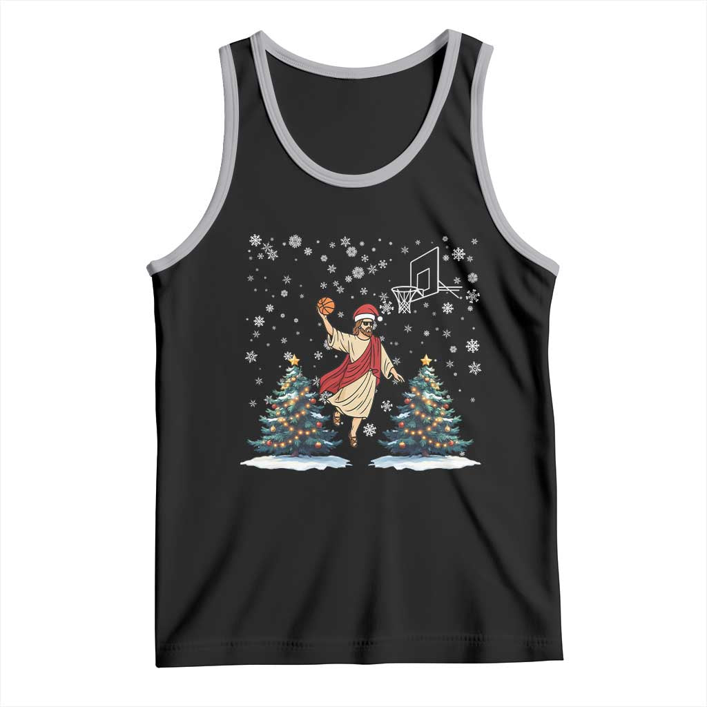 He Is Rizzin Tank Top Funny Christmas Slam Dunk Basketball Gift TS12 Black Athletic Heather Print Your Wear