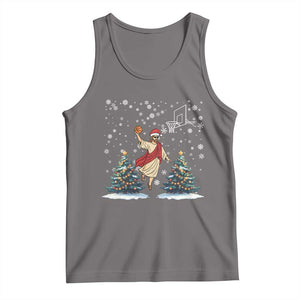 He Is Rizzin Tank Top Funny Christmas Slam Dunk Basketball Gift TS12 Deep Heather Print Your Wear