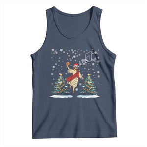 He Is Rizzin Tank Top Funny Christmas Slam Dunk Basketball Gift TS12 Navy Print Your Wear