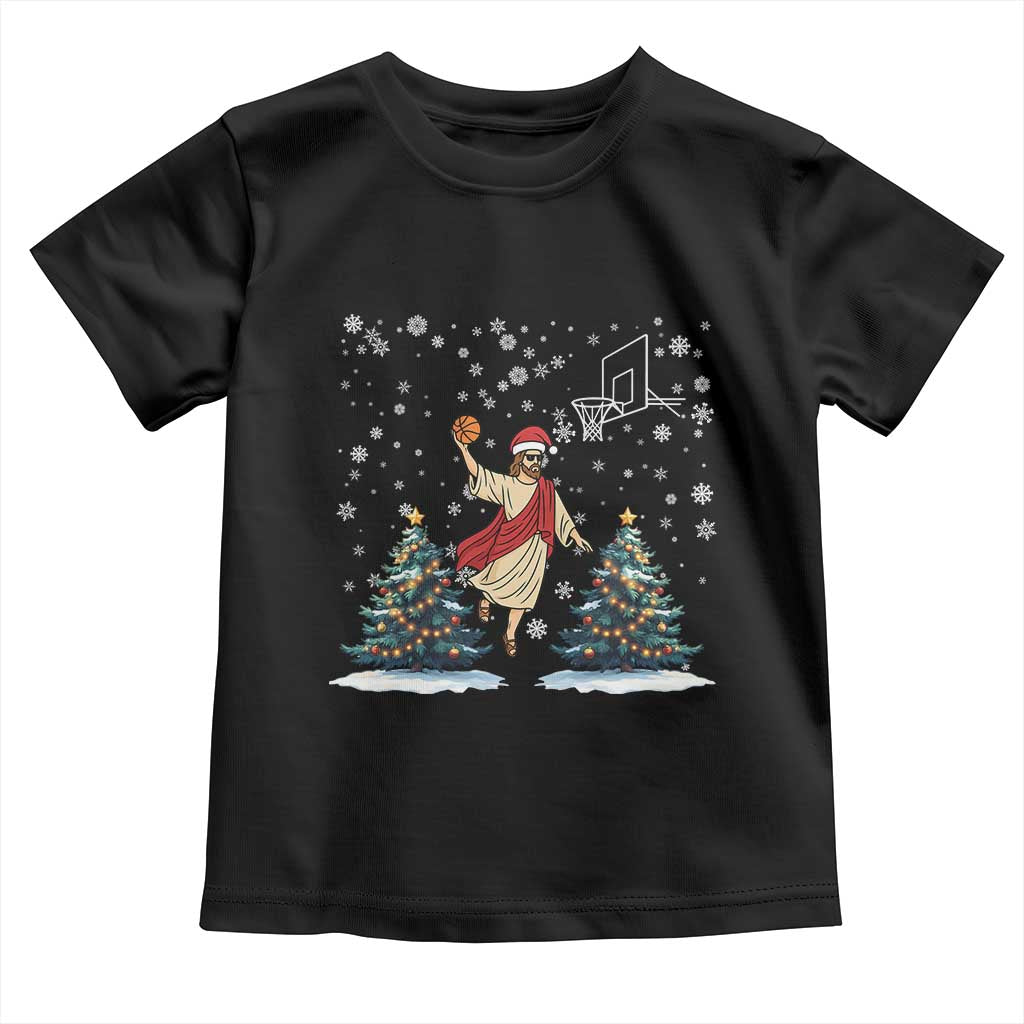 He Is Rizzin Toddler T Shirt Funny Christmas Slam Dunk Basketball Gift TS12 Black Print Your Wear