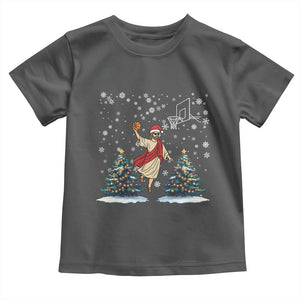 He Is Rizzin Toddler T Shirt Funny Christmas Slam Dunk Basketball Gift TS12 Dark Heather Print Your Wear