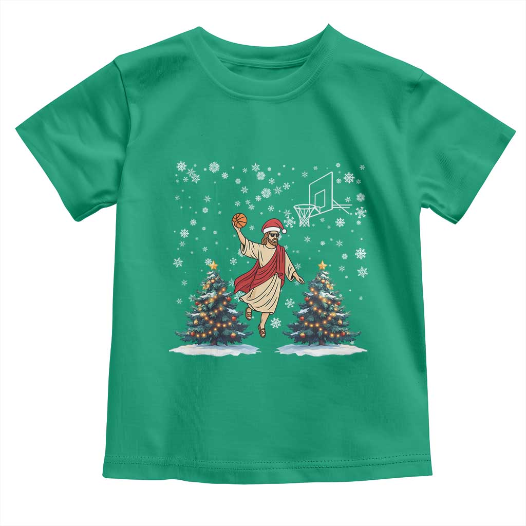 He Is Rizzin Toddler T Shirt Funny Christmas Slam Dunk Basketball Gift TS12 Irish Green Print Your Wear