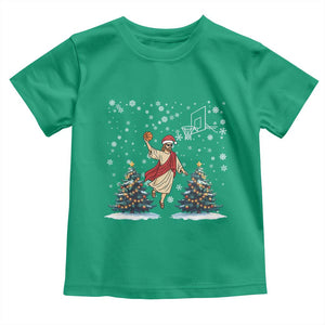 He Is Rizzin Toddler T Shirt Funny Christmas Slam Dunk Basketball Gift TS12 Irish Green Print Your Wear