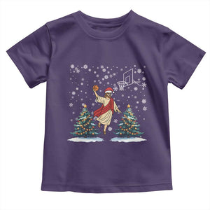 He Is Rizzin Toddler T Shirt Funny Christmas Slam Dunk Basketball Gift TS12 Purple Print Your Wear