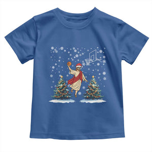 He Is Rizzin Toddler T Shirt Funny Christmas Slam Dunk Basketball Gift TS12 Royal Blue Print Your Wear