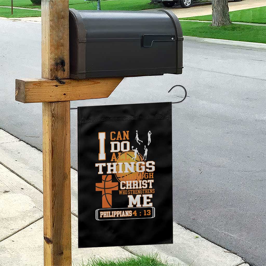 Christian Basketball Garden Flag I Can Do All Things Through Christ Bible Verse TS12 Print Your Wear