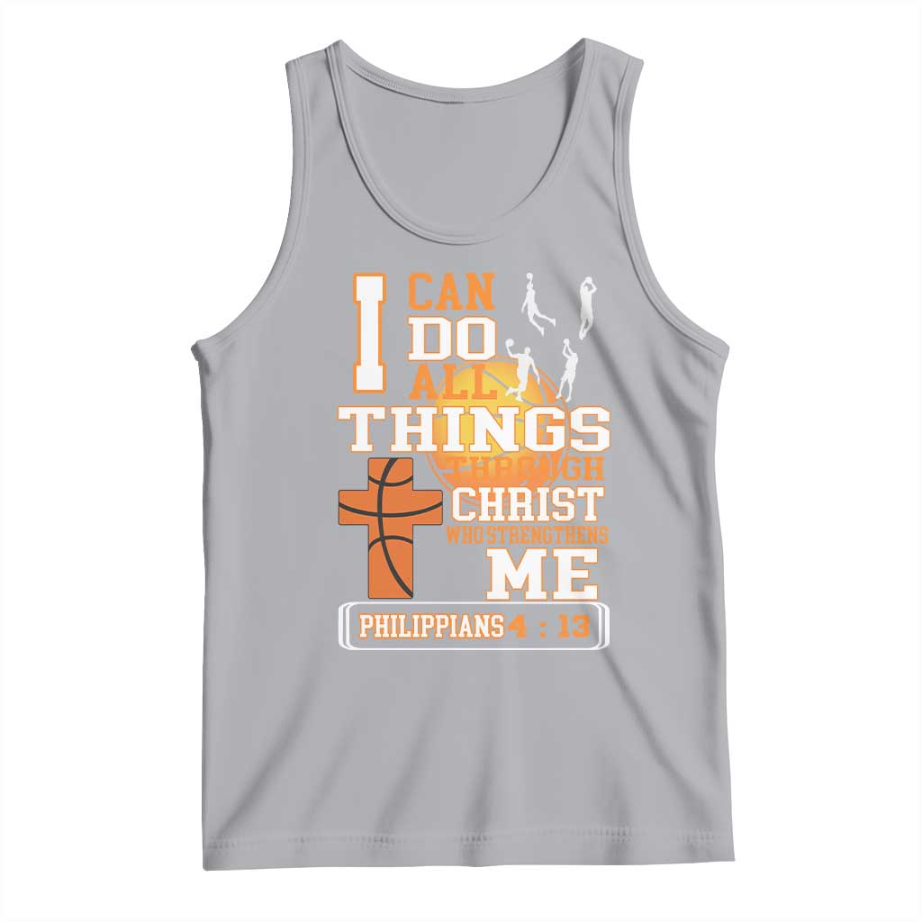 Christian Basketball Tank Top I Can Do All Things Through Christ Bible Verse TS12 Athletic Heather Print Your Wear