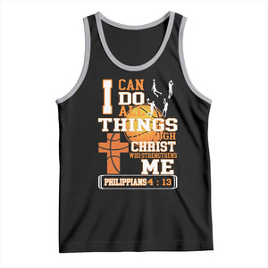 Christian Basketball Tank Top I Can Do All Things Through Christ Bible Verse TS12 Black Athletic Heather Print Your Wear