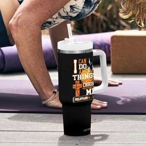 Christian Basketball Tumbler With Handle I Can Do All Things Through Christ Bible Verse TS12 Print Your Wear