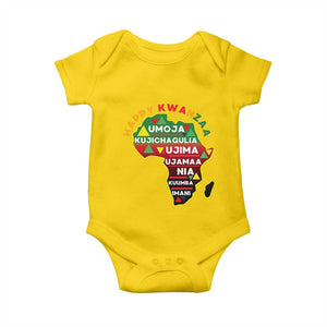 Happy Kwanzaa African Map Baby Onesie Nguzo Saba Seven Principles African Heritage Gift - Print Your Wear