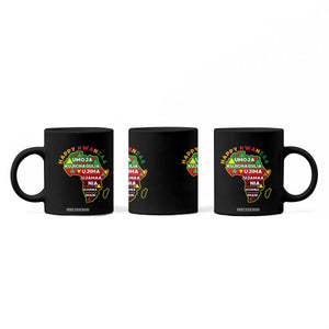 Happy Kwanzaa African Map Coffee Mug Nguzo Saba Seven Principles African Heritage Gift - Print Your Wear