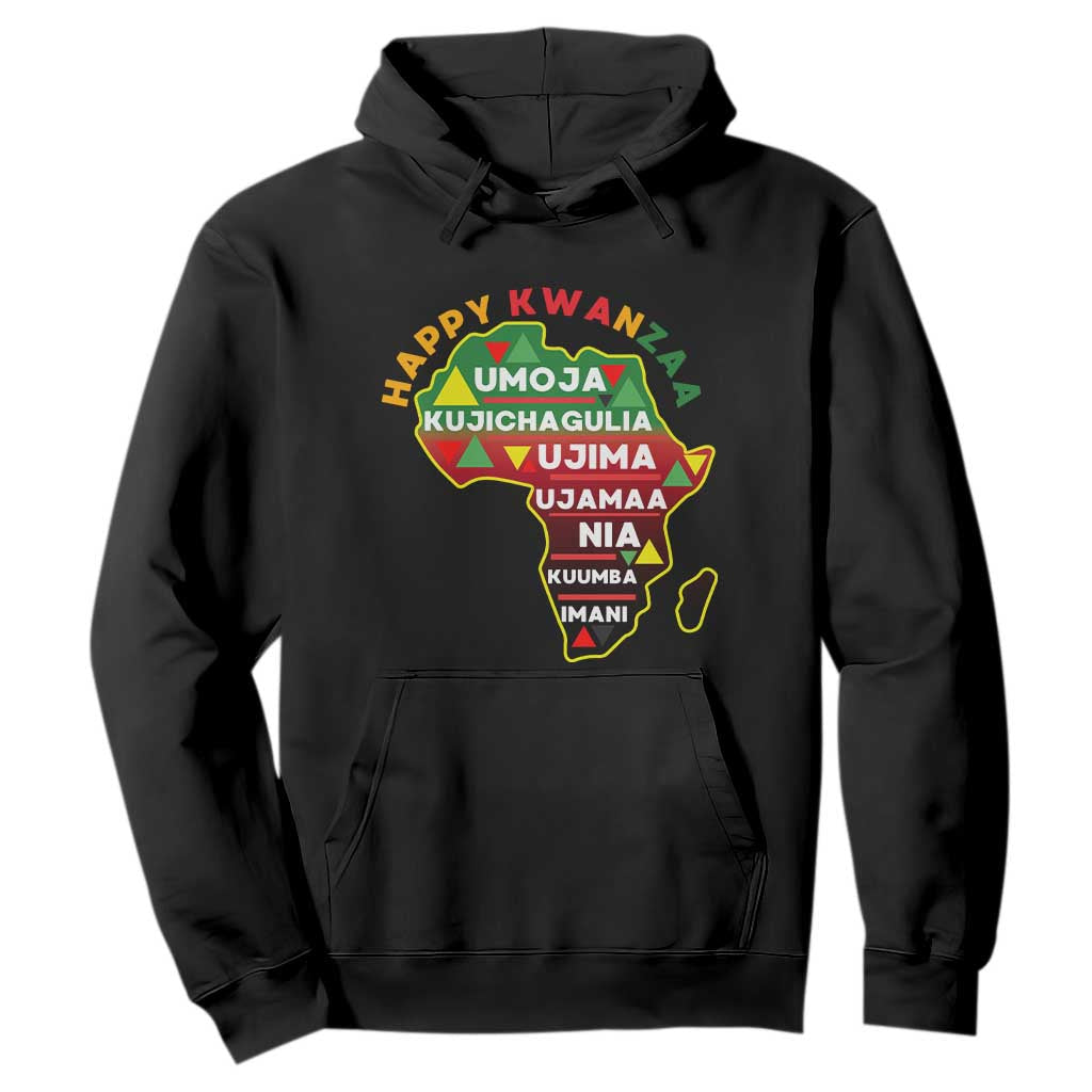 Happy Kwanzaa African Map Hoodie Nguzo Saba Seven Principles African Heritage Gift TS12 Black Print Your Wear