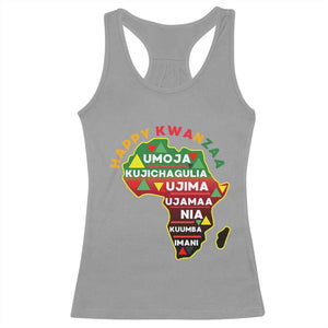 Happy Kwanzaa African Map Racerback Tank Top Nguzo Saba Seven Principles African Heritage Gift TS12 Sport Gray Print Your Wear
