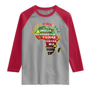 Happy Kwanzaa African Map Raglan Shirt Nguzo Saba Seven Principles African Heritage Gift TS12 Sport Gray Red Print Your Wear